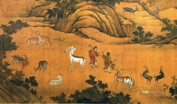 動物 Painting - 繁栄のアジア百鹿